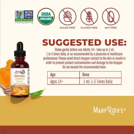 MaryRuth's Turmeric Gold Drops, Org, 1 oz image {2}