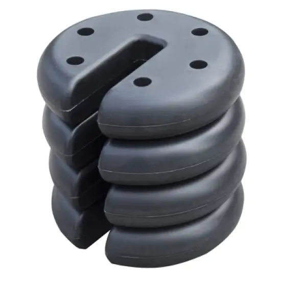 Z-Shade Angled Leg Canopy Tent with Push Button Locking System and 4 Pack of 5 Pound Plastic Concrete Filled Leg Weight Plates, Navy image {2}