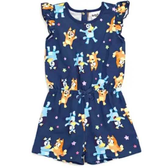 Bluey Bingo Polly Puppy French Terry Sleeveless Romper Infant to Big Kid image {9}