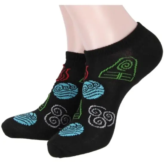 Nickelodeon Avatar The Last Airbender Elements No-Show Ankle Socks 5 Pair Multicoloured image {1}