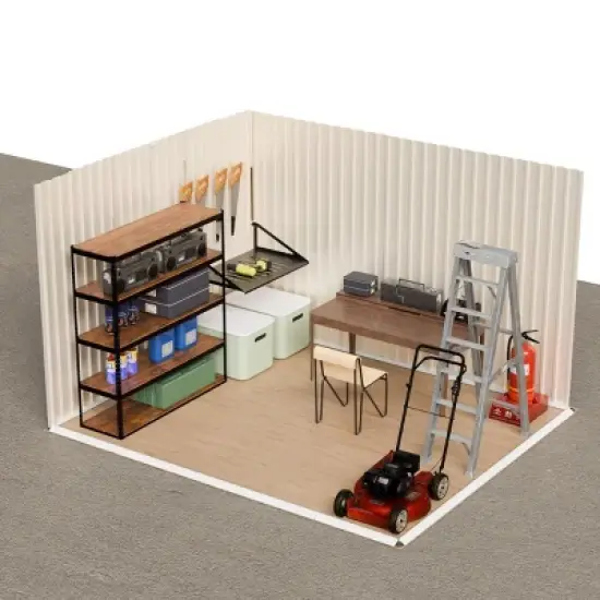 10x8 FT Outdoor Metal Garden Shed,Large Backyard Storage Shed with Hinge Door and Foundation,Metal Tool Shed with 4 Ventilations-Coolbibila image {6}