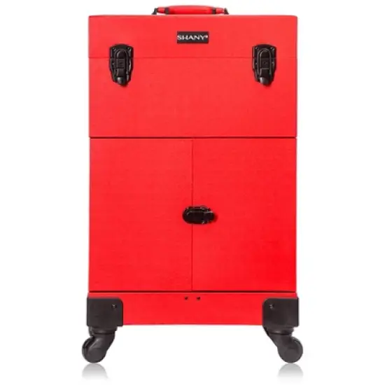 SHANY Large Travel Makeup Case with Mirror - RED image {1}