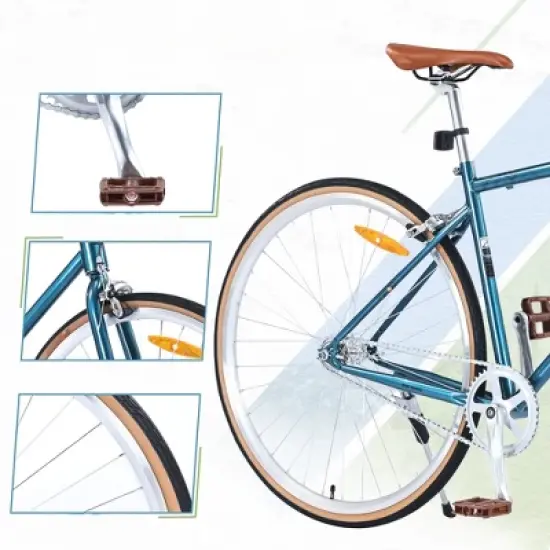 INFURNIC Bicycles, Hybrid Bicycle with Single Speed, Bicycles for Men Women Adults, Commuter Bike with Adjustable Seat, Blue, 64.97"*24.41"*38.52" image {3}