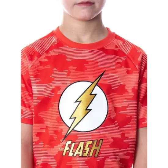 DC Comics Boys' Justice League Digital Camo The Flash 2 PC Pajama Set Red image {3}