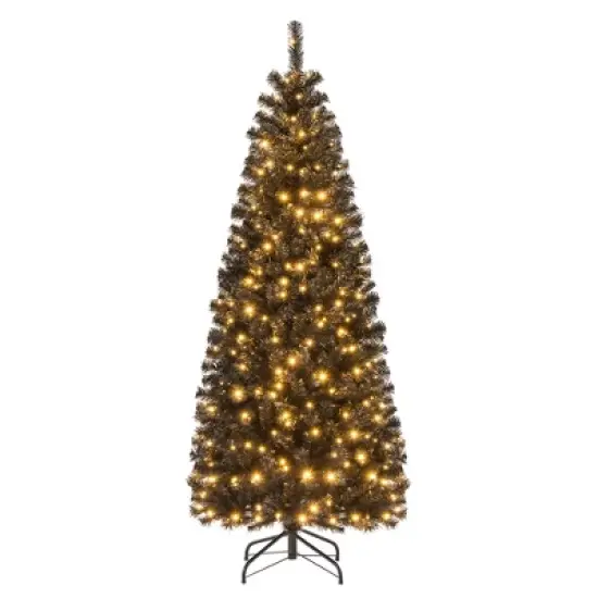 Costway 6 FT Artificial Halloween Tree with 618 Branch Tips 280 Warm White LED Lights image {1}