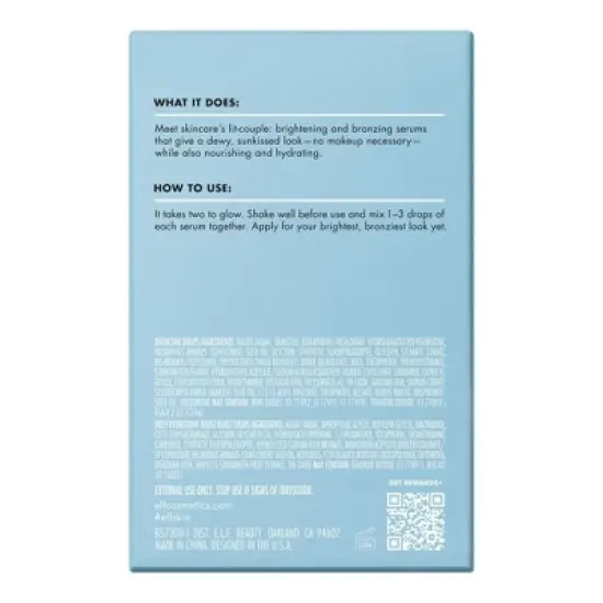 e.l.f. SKIN The Hottest Drops Duo - Bronzing Drops & Holy Hydration! Thirst Burst Drops Mini Duo - 2ct/0.33 fl oz image {11}