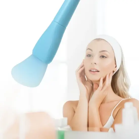 Unique Bargains Silicone Face Mask Brushes Face Mask Applicator Brushes Soft Silicone Brushes 2Pcs image {5}