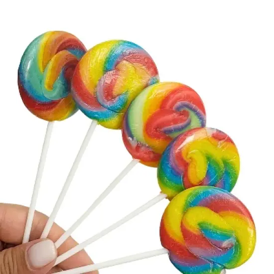 4E's Novelty 36 Pack Swirl Lollipops Bulk, 1.75" Round Rainbow Individually Wrapped, Birthday Party Favors, Goodie Bag Candy, Holiday Treats image {7}