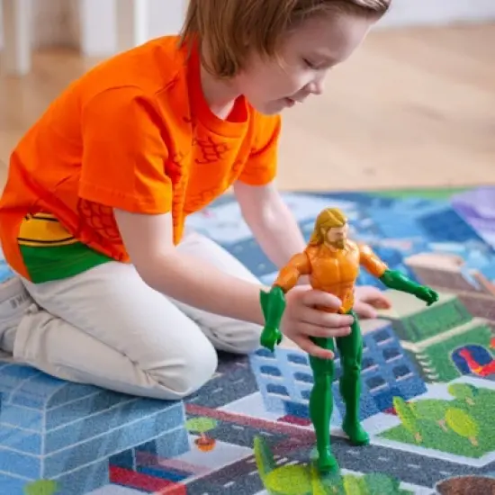 KC CUBS | Justice League Boy & Girl Kids Metropolis City Road Car Vehicle Traffic Educational Learning & Game Nursery Classroom Rug image {8}