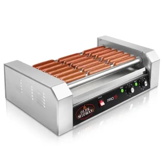 Olde Midway Electric Hot Dog Roller Grill Cooker, Commercial Grade Machine image {7}