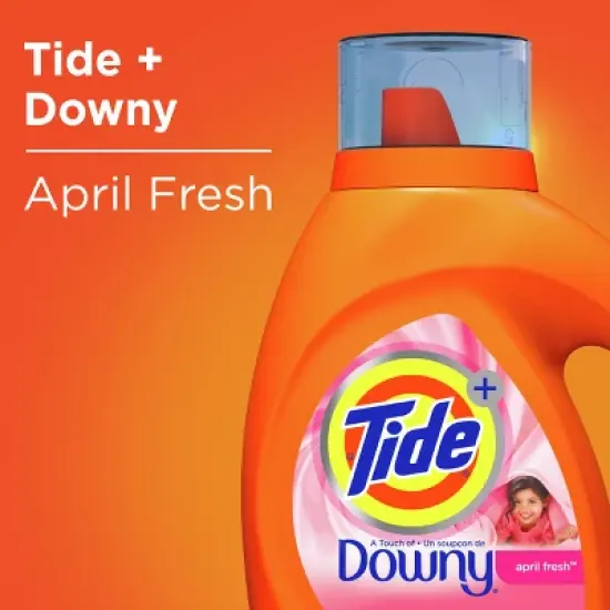 Tide Plus Downy High Efficiency Liquid Laundry Detergent - April Fresh image {3}