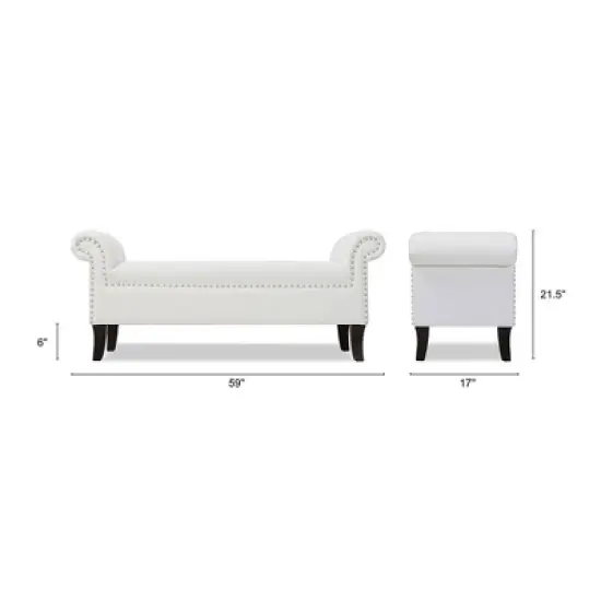 Jennifer Taylor Home Kathy Roll Arm Entryway Accent Bench image {1}