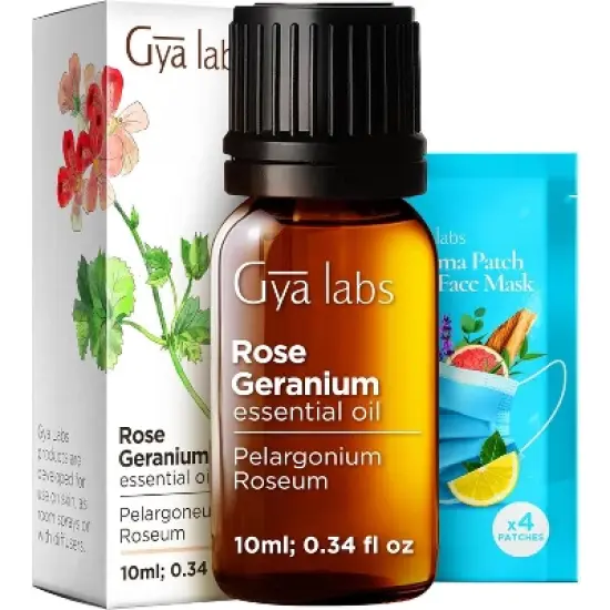 Gya Labs Rose Geranium Essential Oil for Skin - 0.34 Fl Oz - Rose Geranium Oil for Diffuser image {6}
