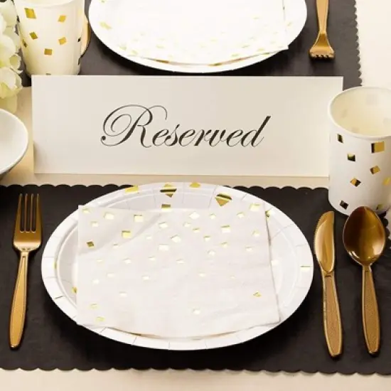 100-Pack Black Party Paper Placemats Rectangular Tabletop Mats with Wavy Edge image {3}