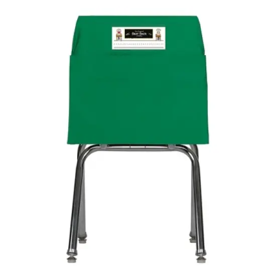 Seat Sack&reg; Standard Chair Pocket Classroom Storage Organizer - 14 inch, Green image {3}