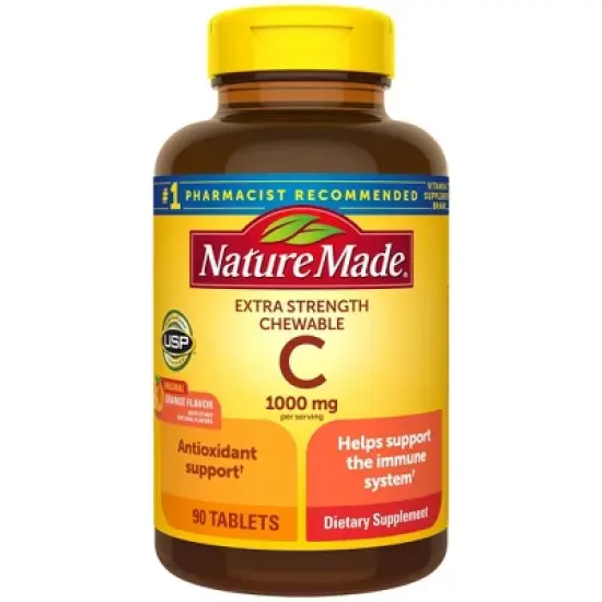 Nature Made Extra Strength Dosage Chewable Vitamin C 1000mg Per Serving Immune Support Tablets - 90ct image {1}