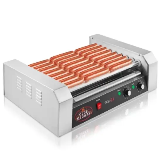 Olde Midway Electric Hot Dog Roller Grill Cooker, Commercial Grade Machine image {9}