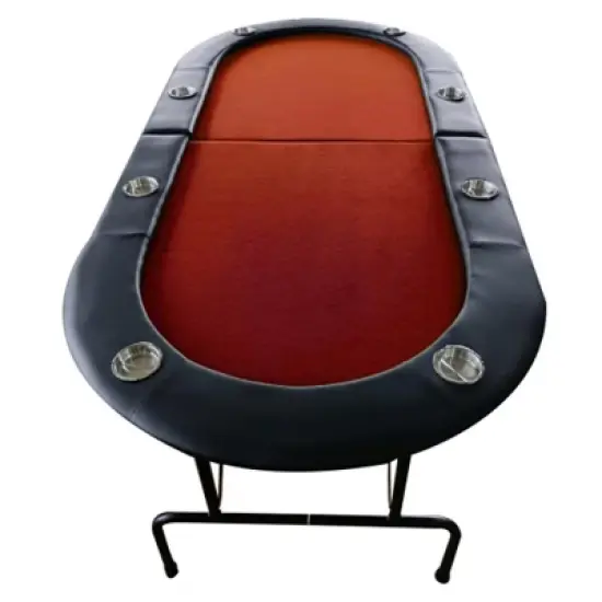YONWAY 73" Foldable Poker Table with Cup Holders for Player  Game Portable Layout Mat for Adults and Children, Red image {1}