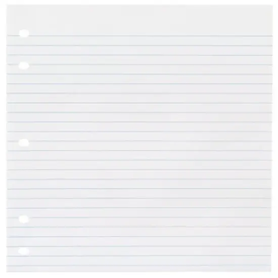 School Smart 5-Hole Punched Filler Paper, No Margin, 8 x 10-1/2 Inches, Wide Ruled, 500 Sheets image {1}