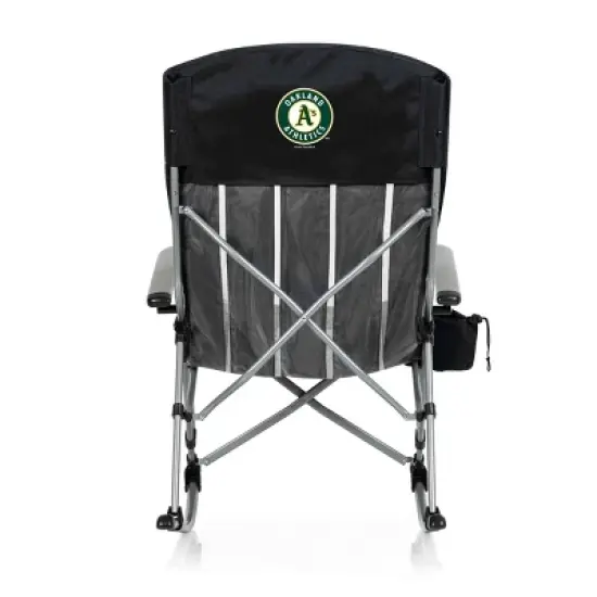 MLB Oakland Athletics Outdoor Rocking Camp Chair - Black image {1}