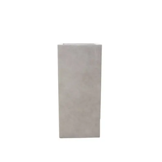 Rosemead Home & Garden, Inc. 24" x 11" Square Kante Lightweight Modern Tall Outdoor Planter Weathered Concrete Gray image {3}
