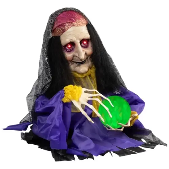 Northlight Lighted and Animated Fortune Teller Halloween Decoration - 20" - Multicolor Lights image {2}
