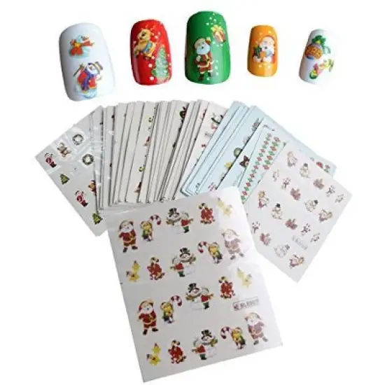 Wrapables Christmas Water Slide Nail Art Decals Water Transfer Nail Decals (44 Sheets/Over 800 Decals) image {2}