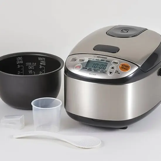 Micom 3 Cup Rice Cooker & Warmer: Zojirushi, 8 Settings, Automatic Keep Warm, Nonstick, Timer, Light Silver, 450W image {7}