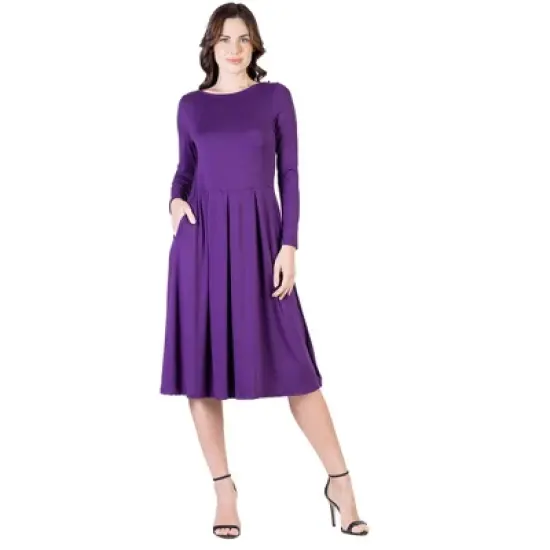 Midi Length Pocket Womens Dress image {9}