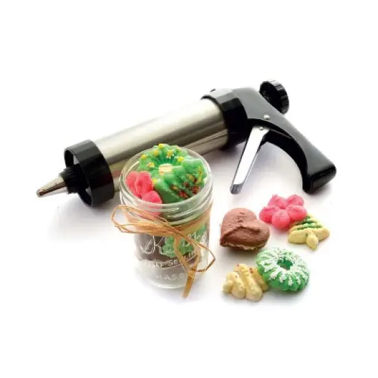 Norpro Stainless Steel Cookie and Icing Press with Storage Case, Black image {1}