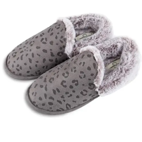 Jessica Simpson Women's Leopard Embossed Slip-On Plush Slipper image {2}