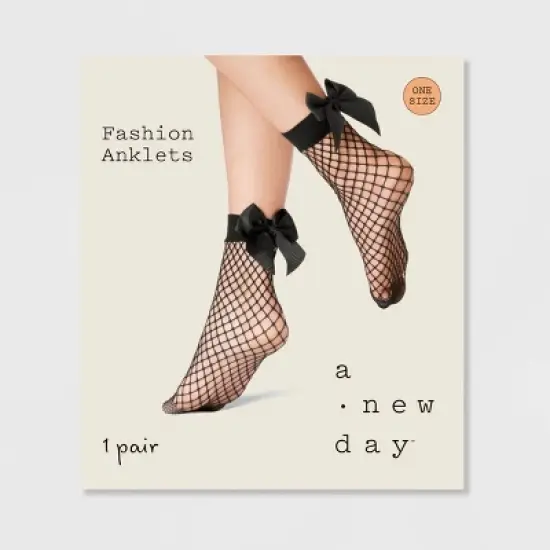 Women's Fishnet Anklet with Bow - A New Day&trade; image {1}