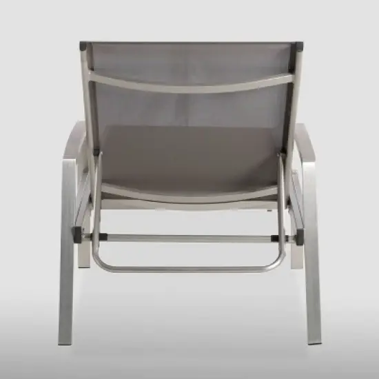 Oxton 4pk Mesh Chaise Lounge - Gray - Christopher Knight Home image {2}