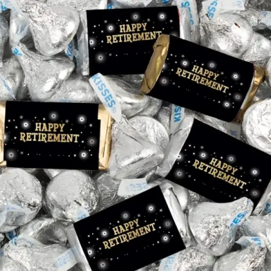 128 Pcs Retirement Party Candy Favors Hershey's Miniatures & Kisses by Just Candy (1.58 lbs) - Fireworks image {4}