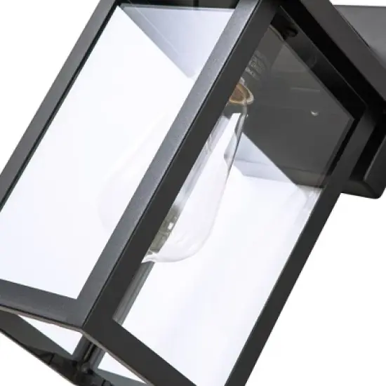 C Cattleya 2-Pack Powder-Coated Black Outdoor Wall Sconces with Clear Glass Panes for Patio,Porch and Garage(E26) image {3}