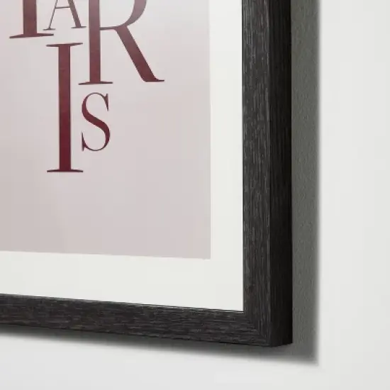 11" x 14" Paris Framed Under Glass with Mat Dark Wood - Threshold&trade; designed with Studio McGee: Modern Typography Wall Decor image {2}