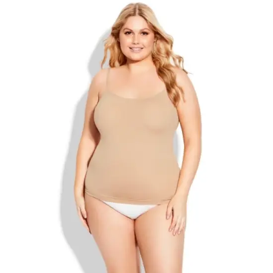 Women's Plus Size Strappy Seamless Cami - natural | AVENUE image {4}