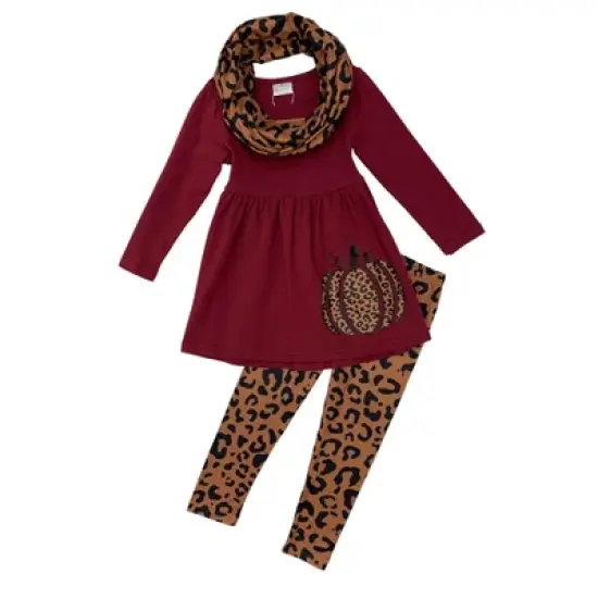 Girls Wild Pumpkin Vibes Tunic, Leggings & Scarf Set - Mia Belle Girls image {1}