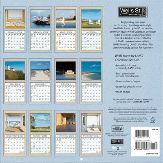 Lang 2024 Wall Calendar 12"x12" Seaboard image {2}