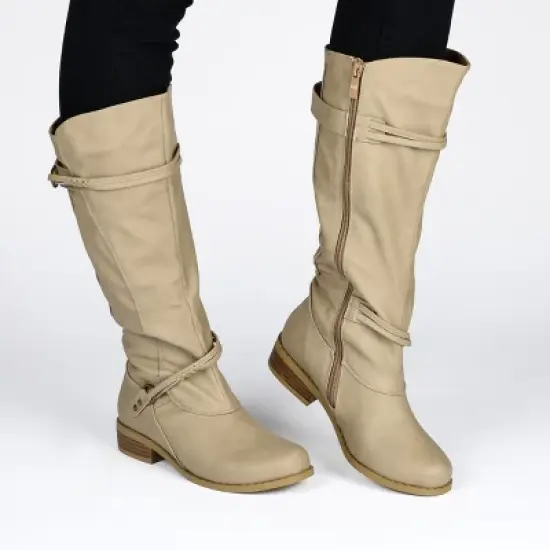 Journee Collection Womens Harley Stacked Heel Riding Boots image {8}