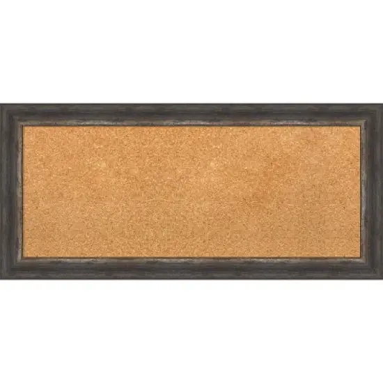 Amanti Art Bark Rustic Char Narrow Framed Corkboard, Natural Cork image {7}