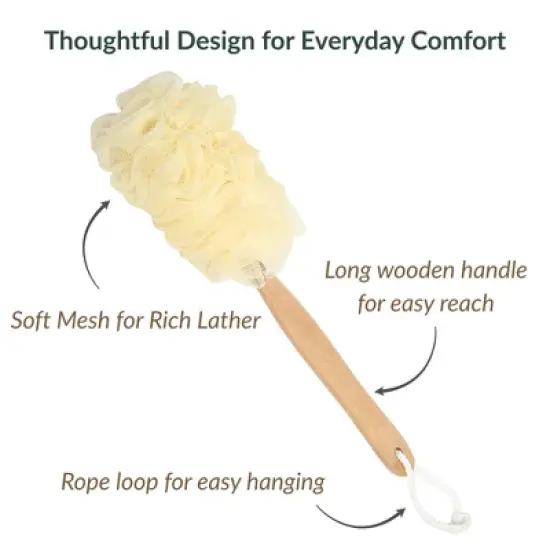 Evideco French Home Goods Natural Wood Bath Brush Collection: Deep Cleansing and Relaxing image {6}