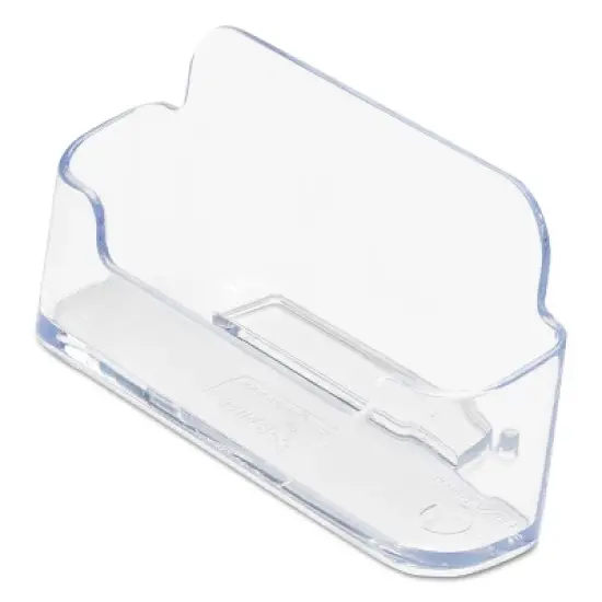 Deflecto Horizontal Business Card Holder Holds 50 2 X 3 1/2 Cards Clear 70101 image {4}