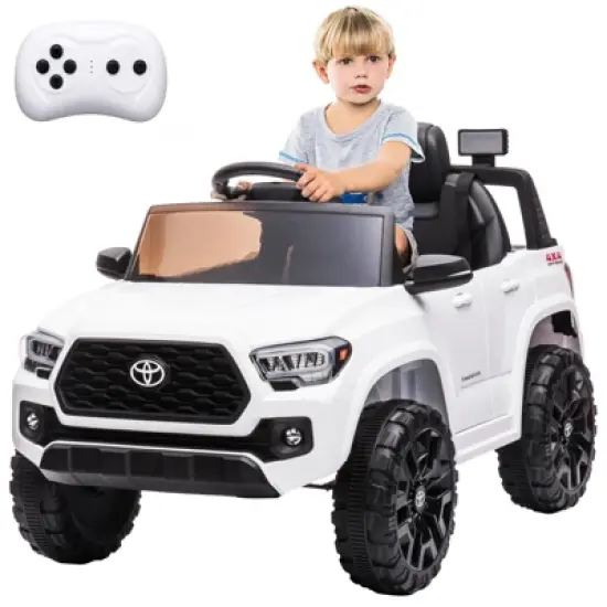 Kids Ride On Truck, Licensed Toyota Tacoma Car, 12V Battery Powered Electric Car with Remote Control,  Ride On Toy Car with lights Music for Kids 3-6 image {10}