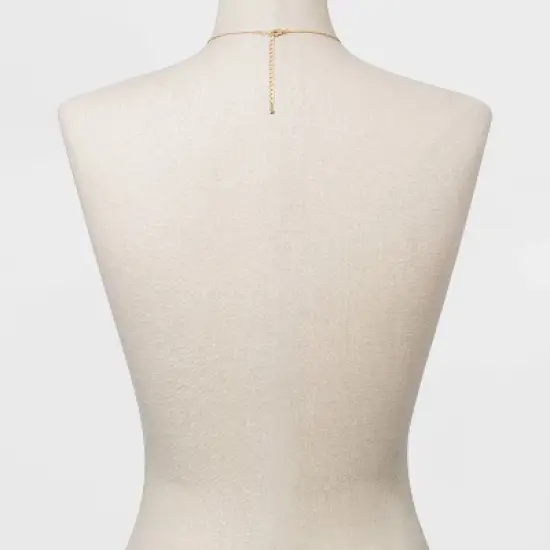 Stone and Square Charm Pendant Necklace - A New Day&trade; Gold image {2}