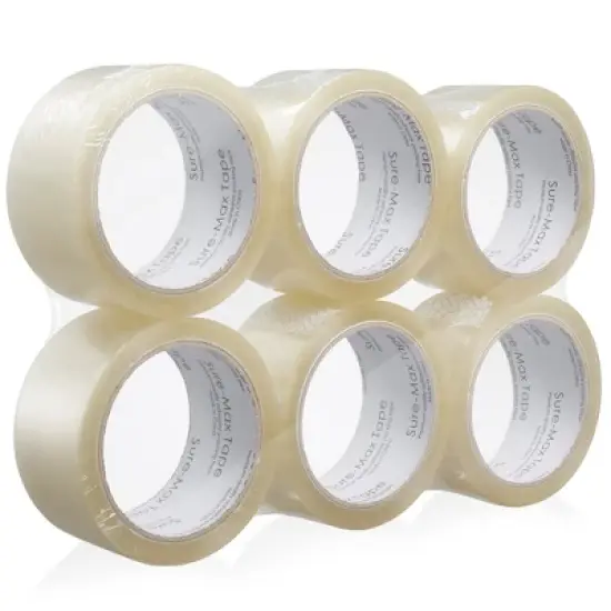 Sure-Max Premium Carton Packing Tape 2.0 mil 165 Feet (55 yards) - Clear image {1}