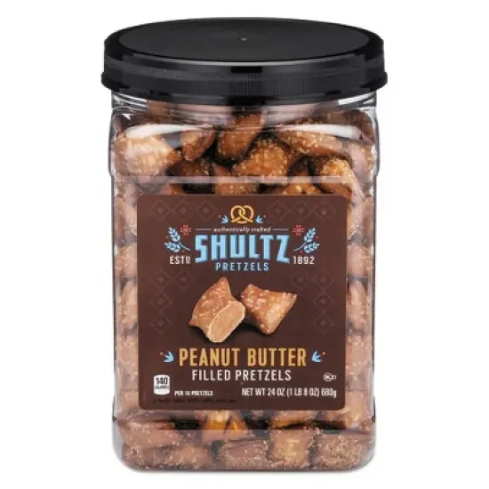 Shultz Pretzels, Peanut Butter, Tub, 24 oz image {1}