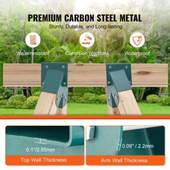 VEVOR A-Frame Middle Swing Set Brackets, Heavy Duty Carbon Steel Swing with Mounting Hardware, DIY Swing Bracket Swing Kit, Green (2 Pcs) image {3}