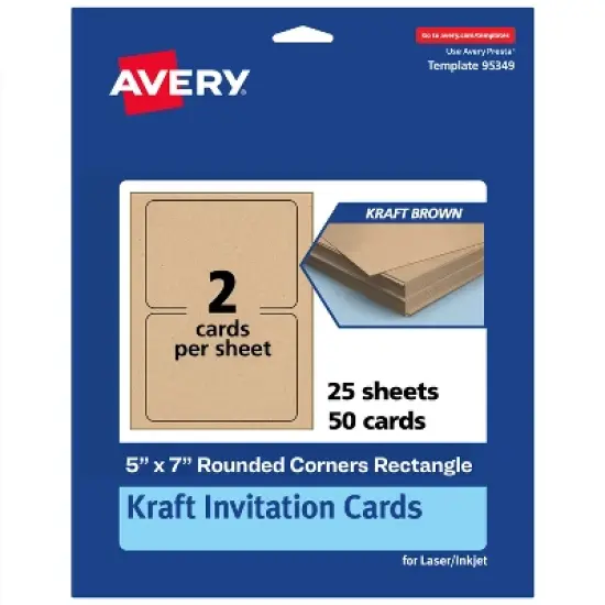 Avery Kraft Brown Invitation Cards, 5" x 7" Rectangle Rounded Corners image {10}
