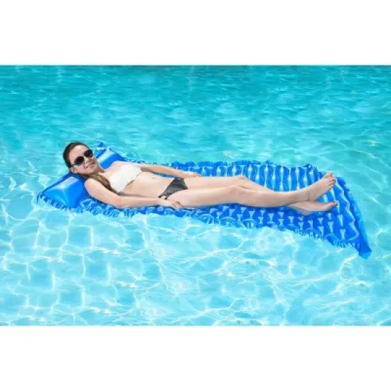 Poolmaster Roll 'N Go Swimming Pool Mattress Float - Blue image {2}